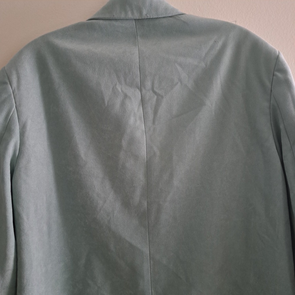 ZARA WOMAN EUC DOUBLE-BREASTED SOFT OVERSIZED BLAZER LIGHT GREEN | 8372/037 M - Picture 10 of 16